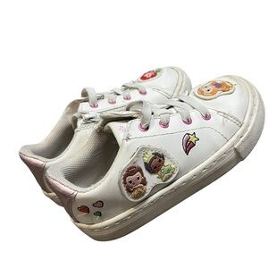 Zara x Disney Girls White Zip Up Sneakers Tianna Belle Ariel Princess Size 8.5